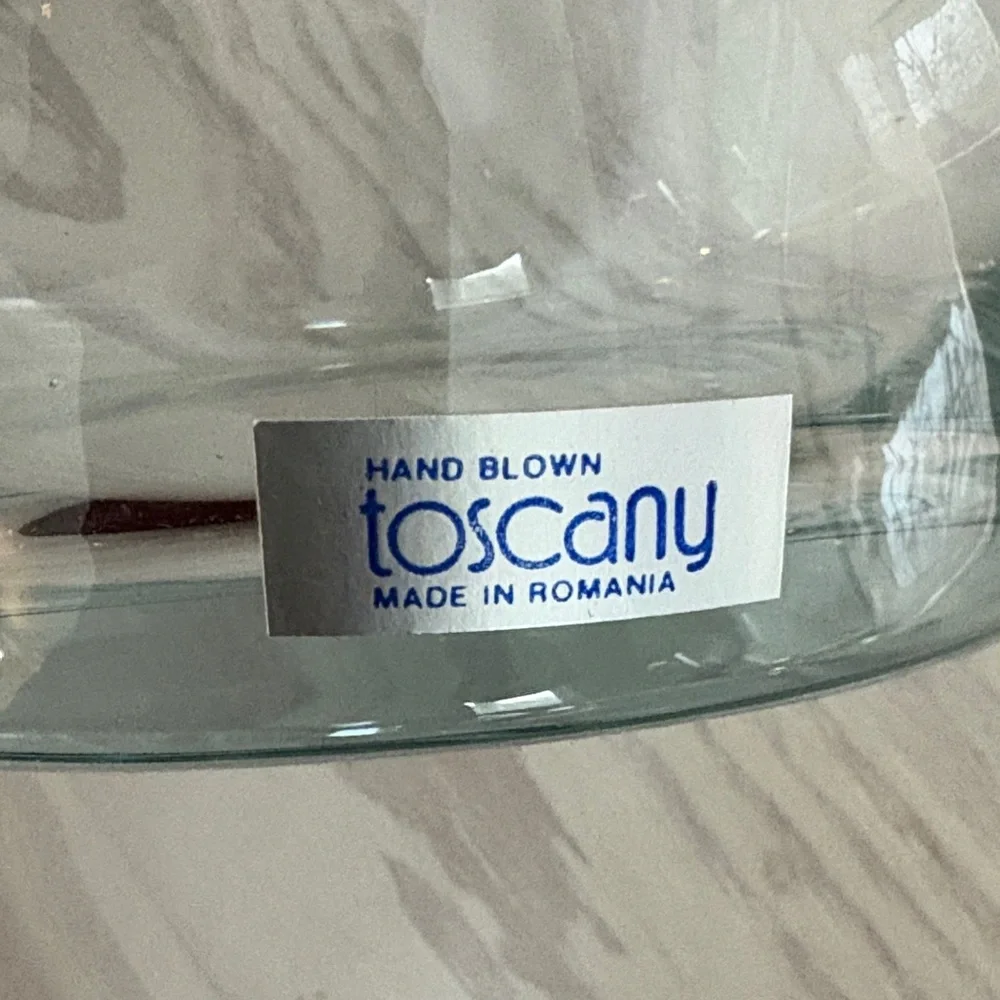 Toscany‎ Etched Floral Wine Decanter w/ Glass Stopper Made in Romania